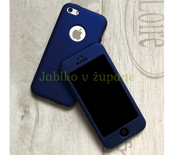 360° kryt Mate silikónový iPhone 5/5S/SE - modrý